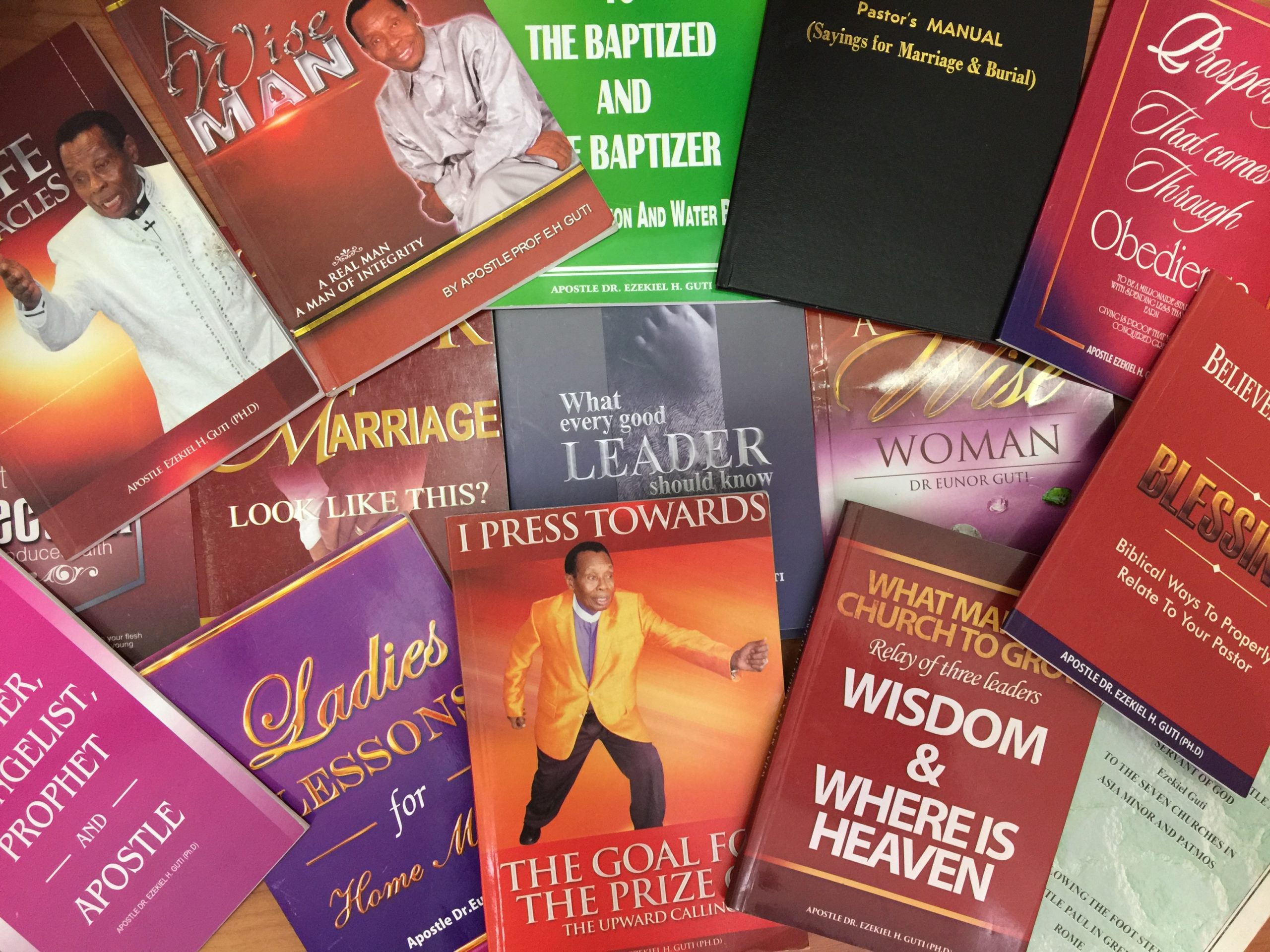 A variety of books by Apostle Dr. Ezekiel H. Guti
